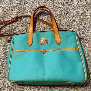 Dooney & Bourke Leather Small Daniela Satchel in blue green